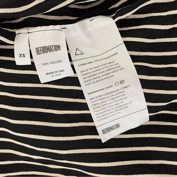 Reformation Salem Striped Crepe Wrap Dress - Picture 13 of 13